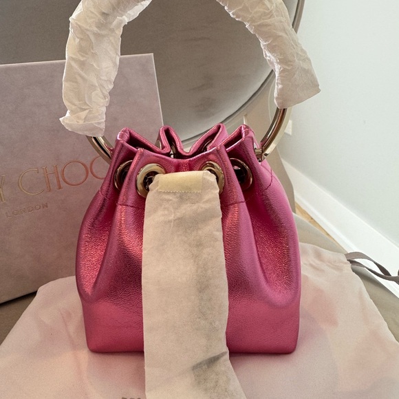 Jimmy Choo Pink Mini Bag with Metallic Finish - Picture 2 of 4